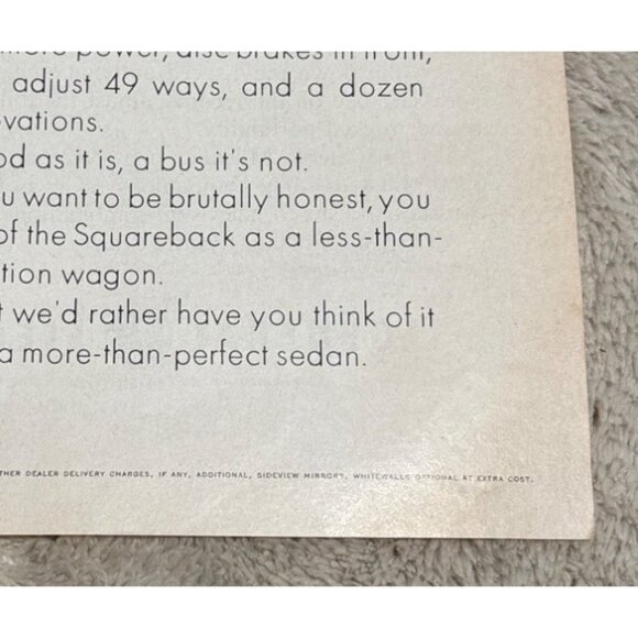 Volkswagen Squareback Sedan Print Ad Poster Vintage 1960s 13.5 x 10.5" - Picture 4 of 9